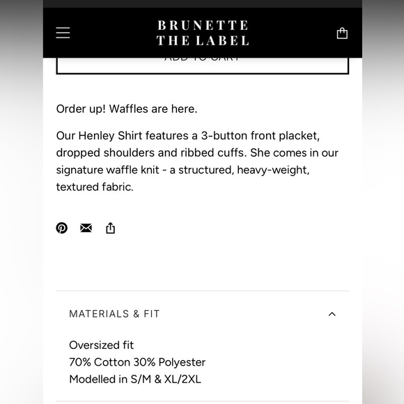 Brunette The Label Pink Long Sleeve Henley boxy fit long sleeve shirt m/l - Picture 2 of 10